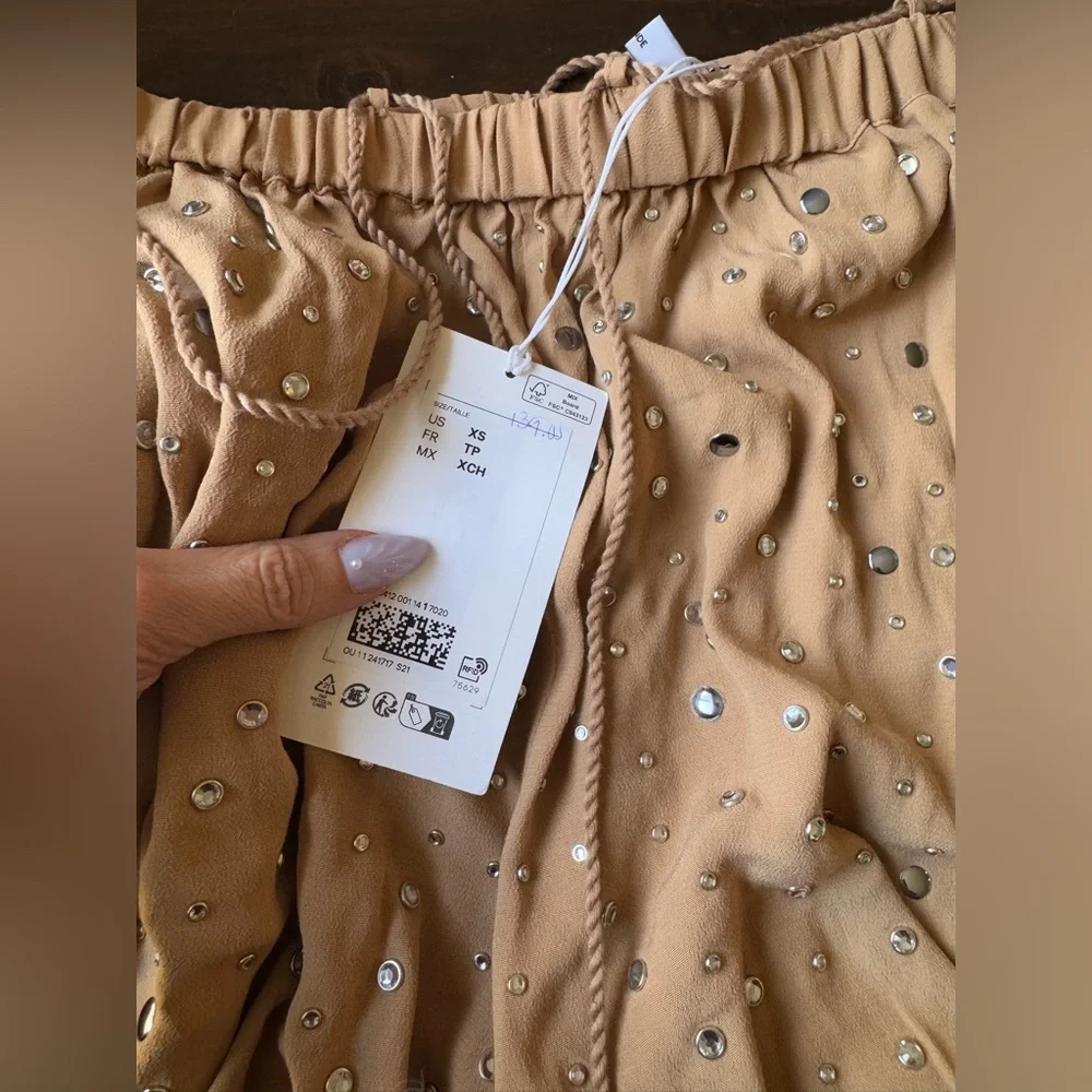 H&M Studio Collection NWT RHINESTONE-EMBELLISHED SHORTS SIZE XS